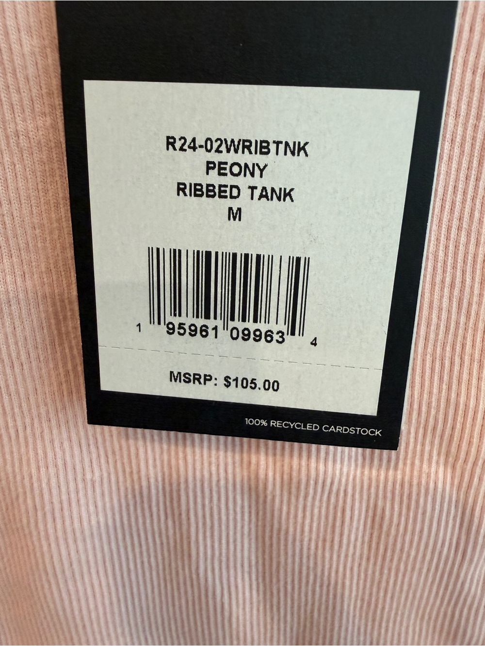 NWT Re/Done Ribbed Light Pink Tank Top - Picture 4 of 4